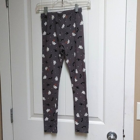3/$25 George EUC Halloween gray leggins size 10/12 cats ghosts bats pattern - Picture 1 of 4